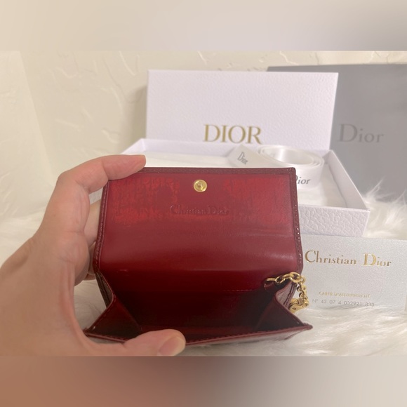 🔥Full Set🔥 Christian Dior Patent Leather Card Holder / Key Cles - Picture 3 of 11